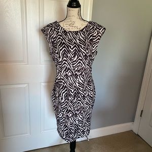 H&M Sleeveless Brown Tiger print Dress, Large